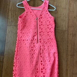 Pink Geometric Cutout Dress